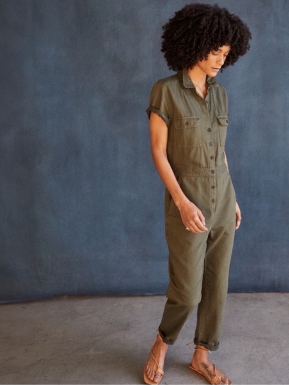 Outerknown S.E.A. Utility Jumpsuit in Olive‎ Green Sz S - Picture 4 of 12